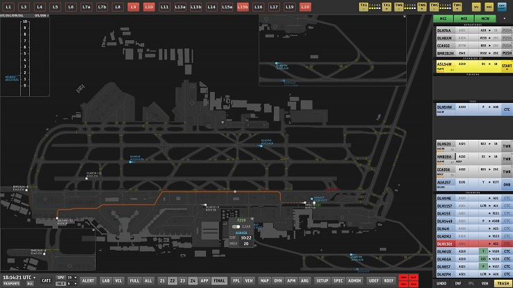 Full screen airport control interface preview